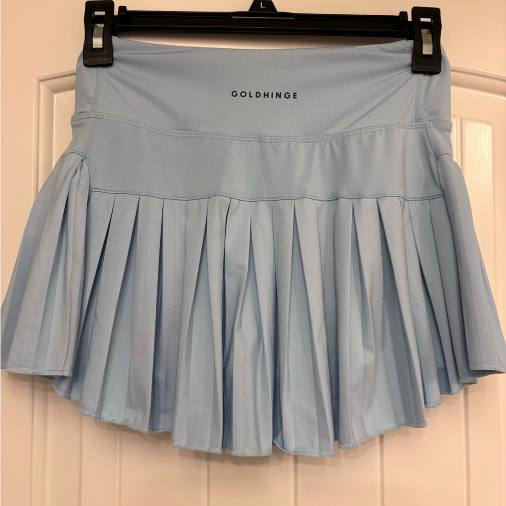 Goldhinge Sky Blue Skater Skirt